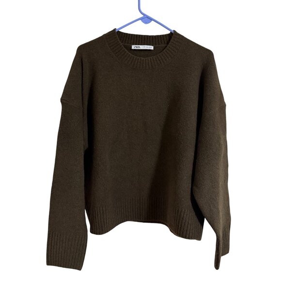 NWOT Zara Basic Crew Neck Relaxed Fit Sweater - Picture 2 of 7